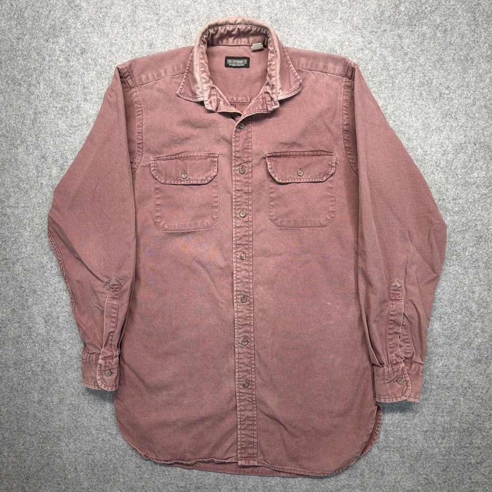 Vintage J. Peterman Company Woven Cotton Sun Washed Button Down Shirt Small